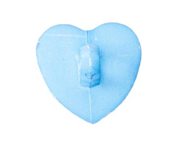 Kids button as heart out plastic in dark blue 14 mm 0,55 inch